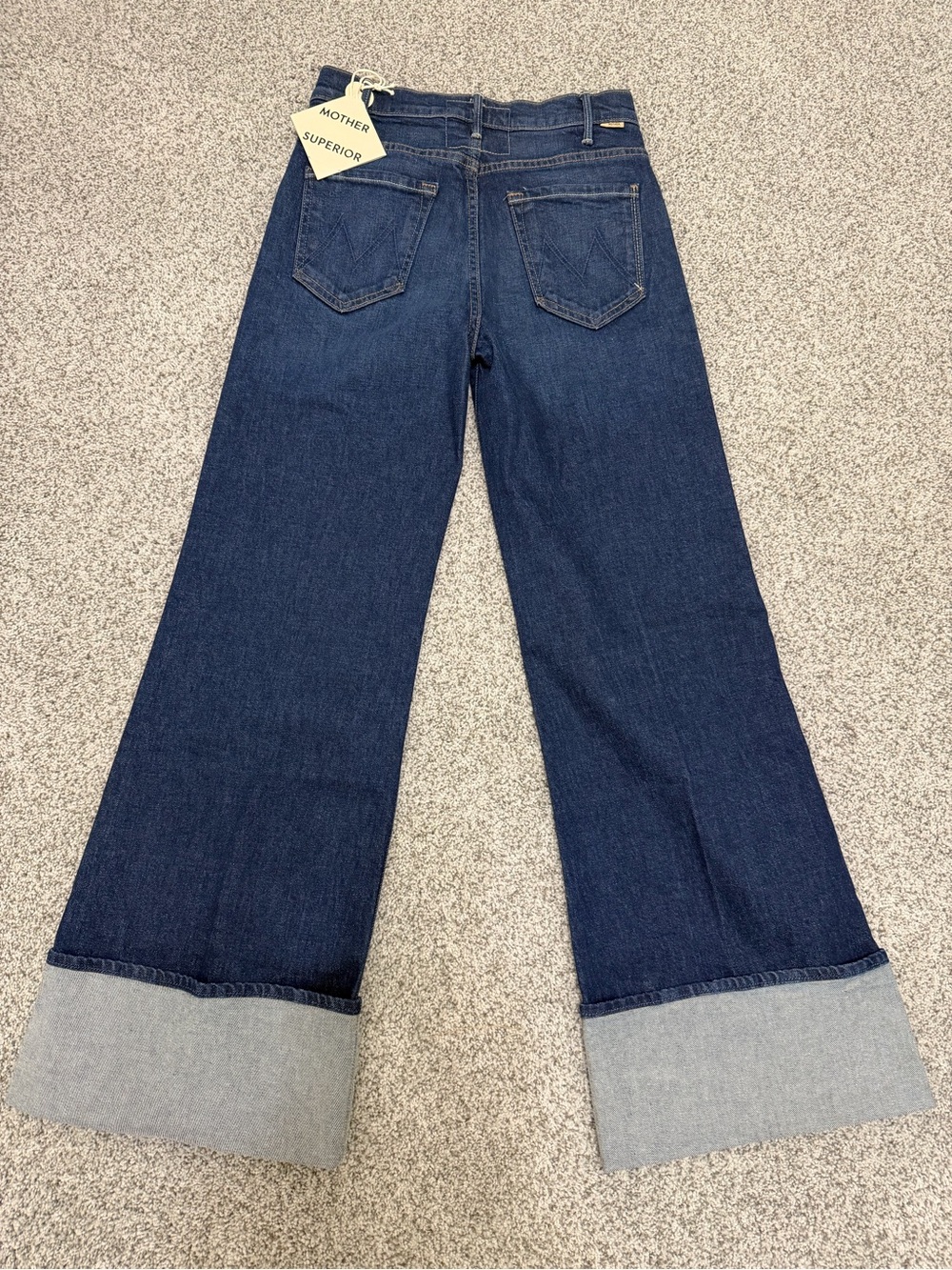 MOTHER Wide-Leg Flare Jeans in Dark Indigo - Picture 2 of 12